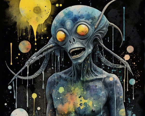 Surreal Extraterrestrial Figure with Ethereal Presence
