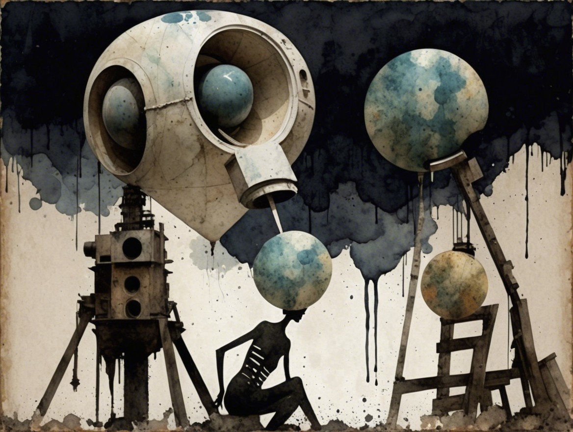 Surreal Assembly of Abstract Figures and Structures