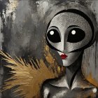 Minimalistic Artwork of Figure with Oversized Eyes