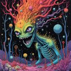 Vibrant Mixed Media Painting of an Expressive Eye