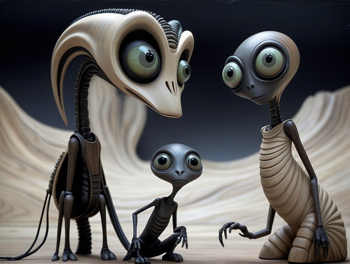Whimsical Alien Characters with Unique Designs and Textures