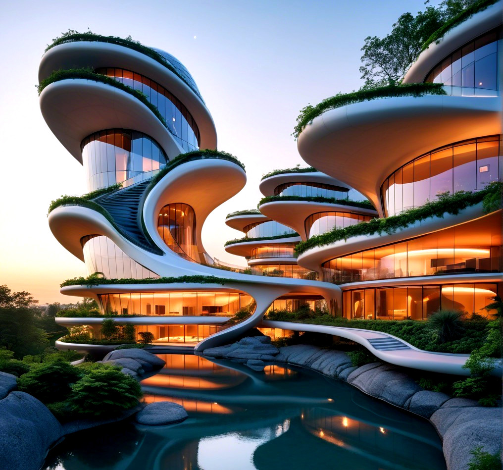 Avant-Garde Architectural Design with Organic Shapes
