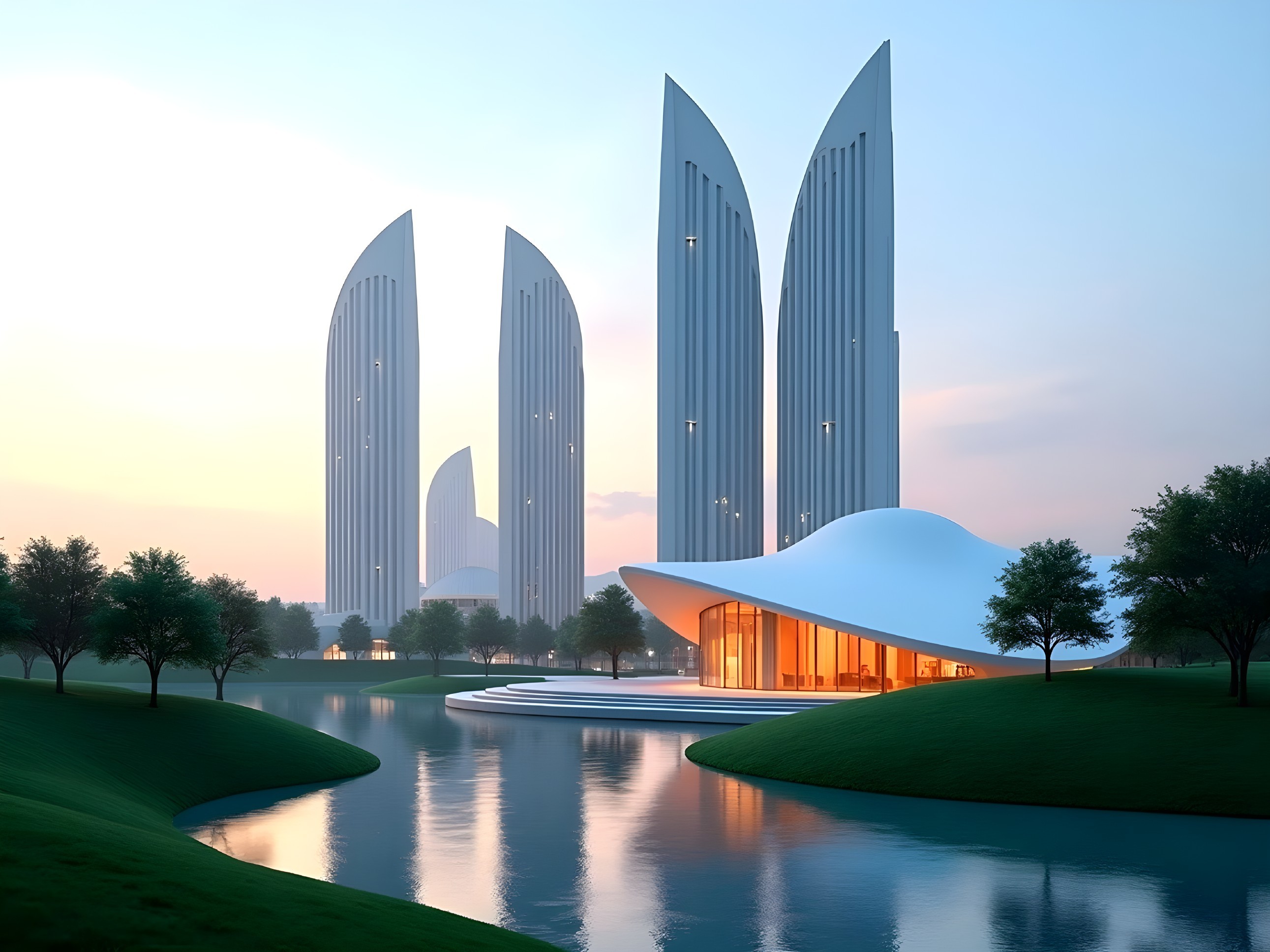 Futuristic Skyscrapers and Modern Architecture Scene