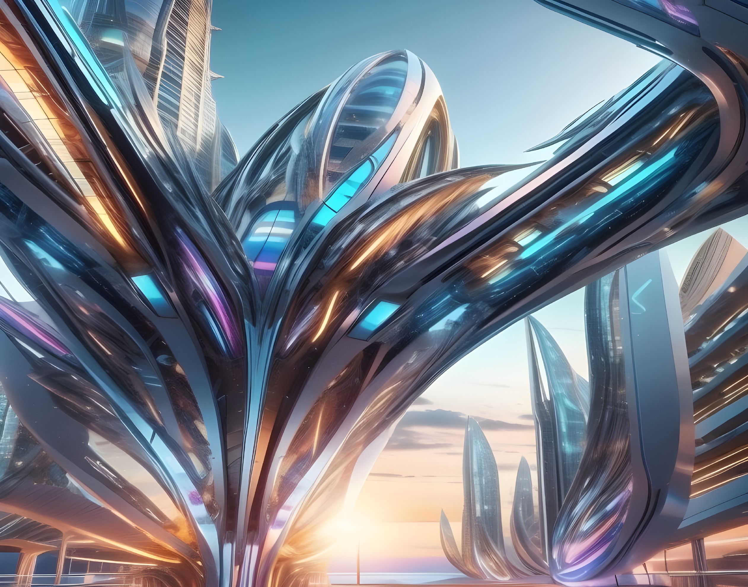 Futuristic Architectural Design with Organic Shapes