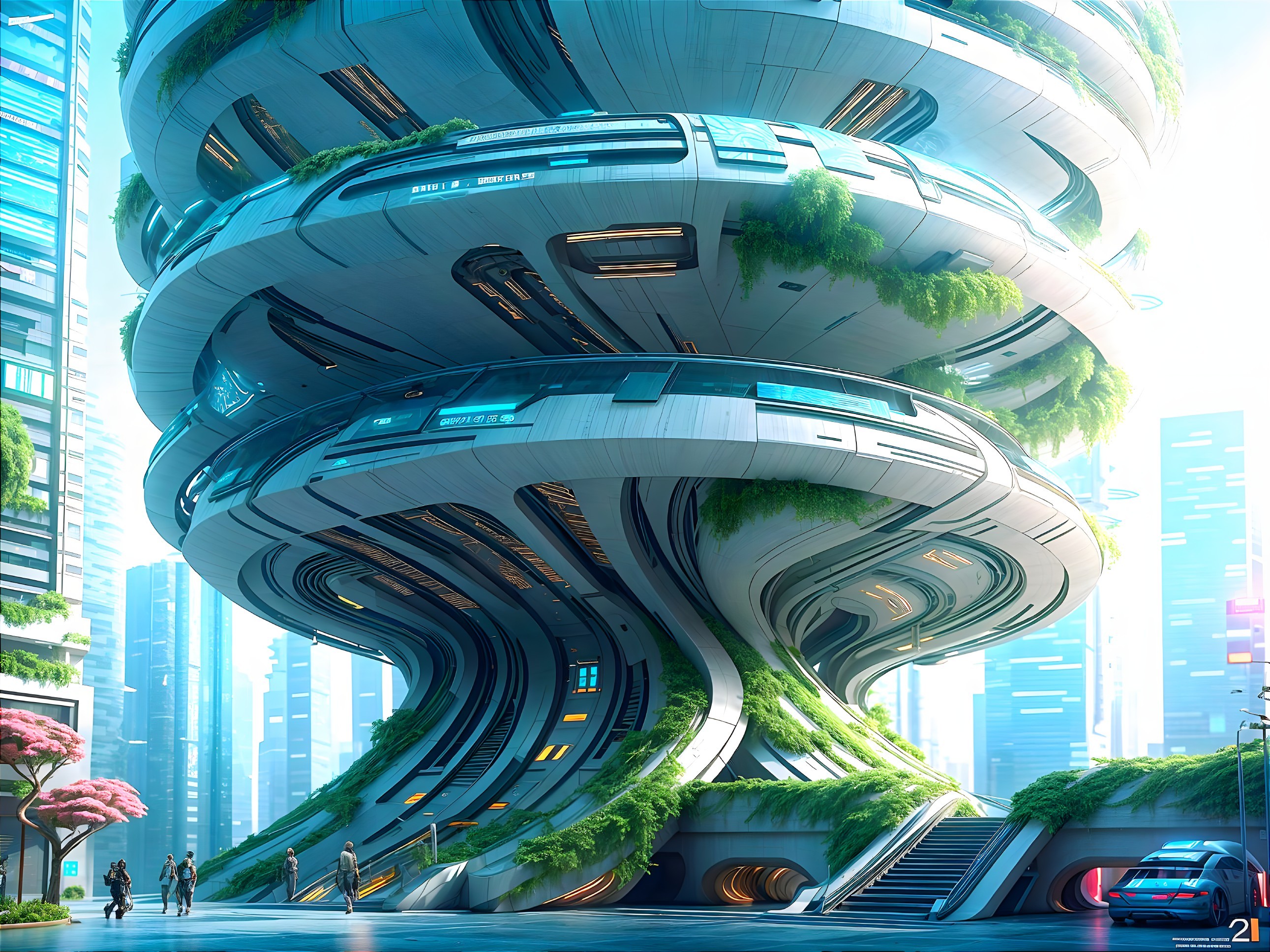 Futuristic Twisting Building with Eco-Friendly Design