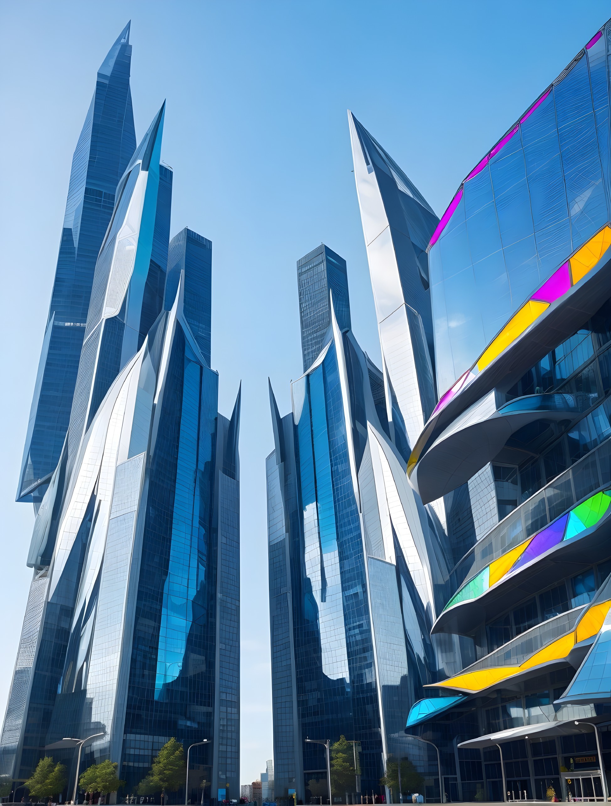 Futuristic Skyscrapers and Modern Urban Landscape