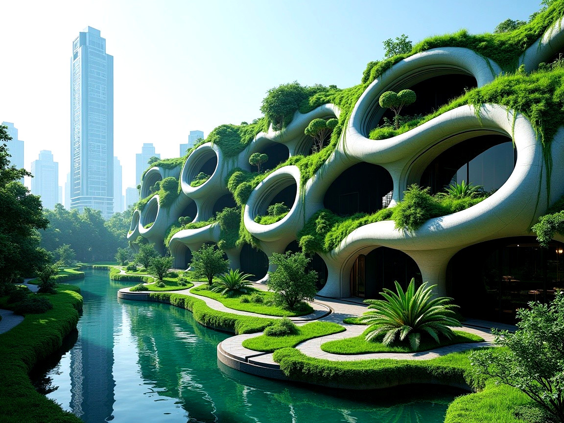 Futuristic Eco-Friendly Building Design with Nature Integration