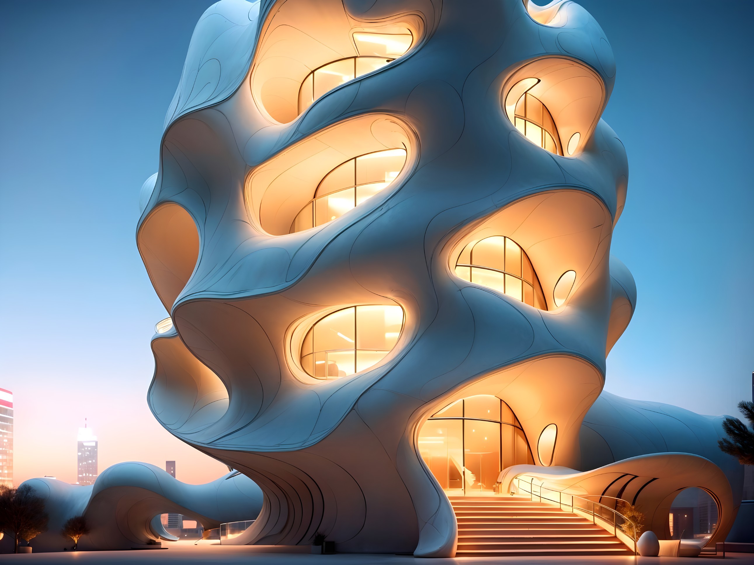 Avant-Garde Building with Organic Design Features