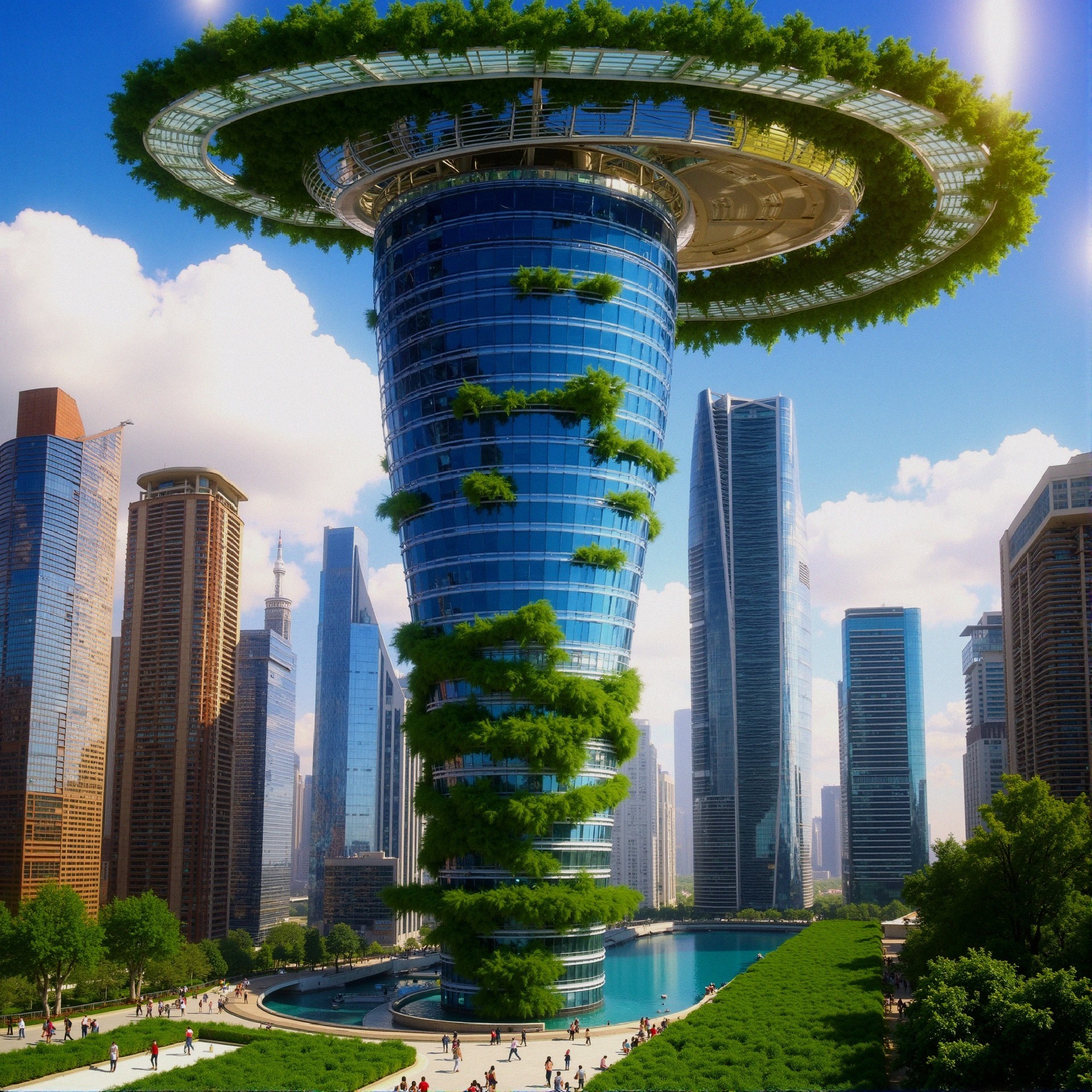 Sky Blue Glass Building Surrounded by Greenery