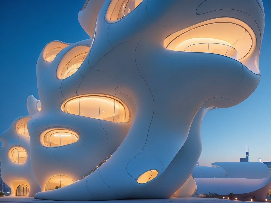 Futuristic Architectural Design with Organic Forms