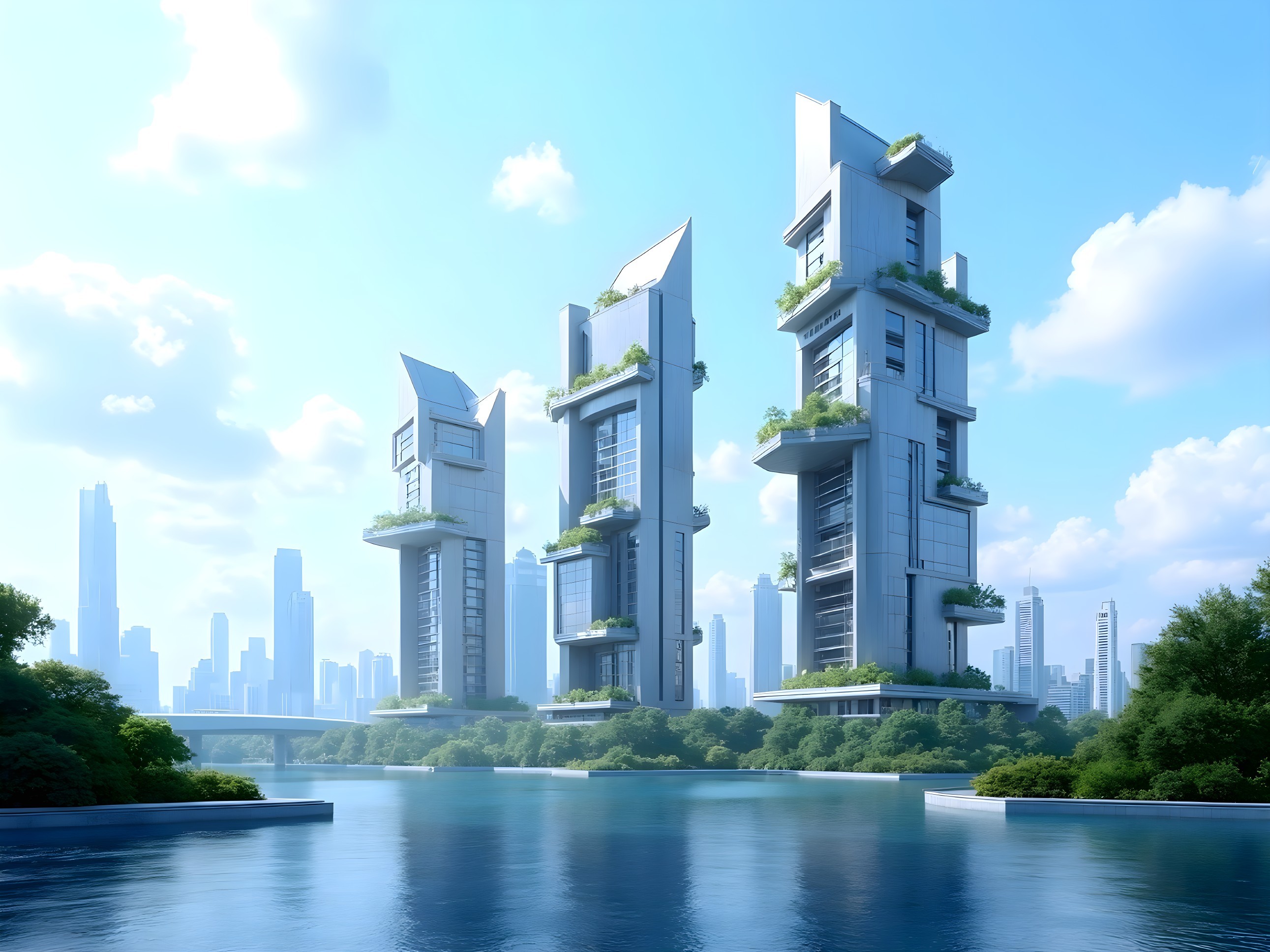 Futuristic Urban Landscape with Modern Skyscrapers