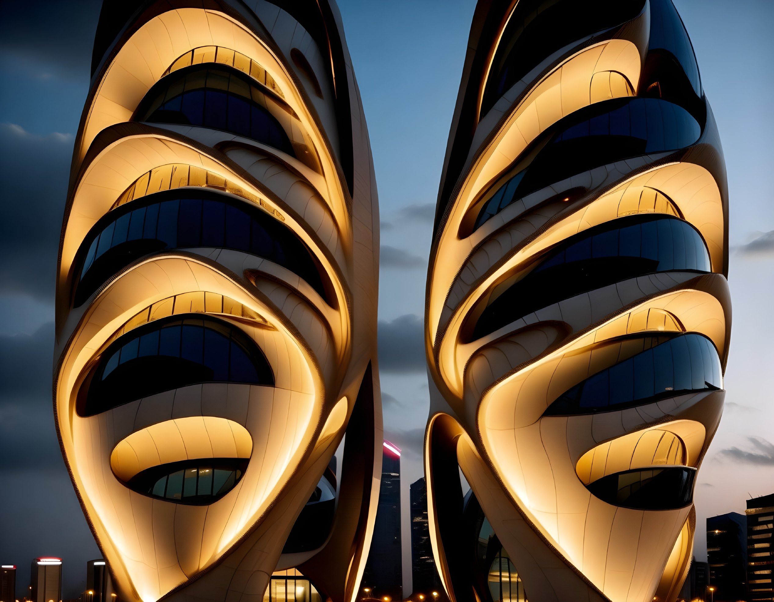 Futuristic Buildings with Sleek Architectural Design