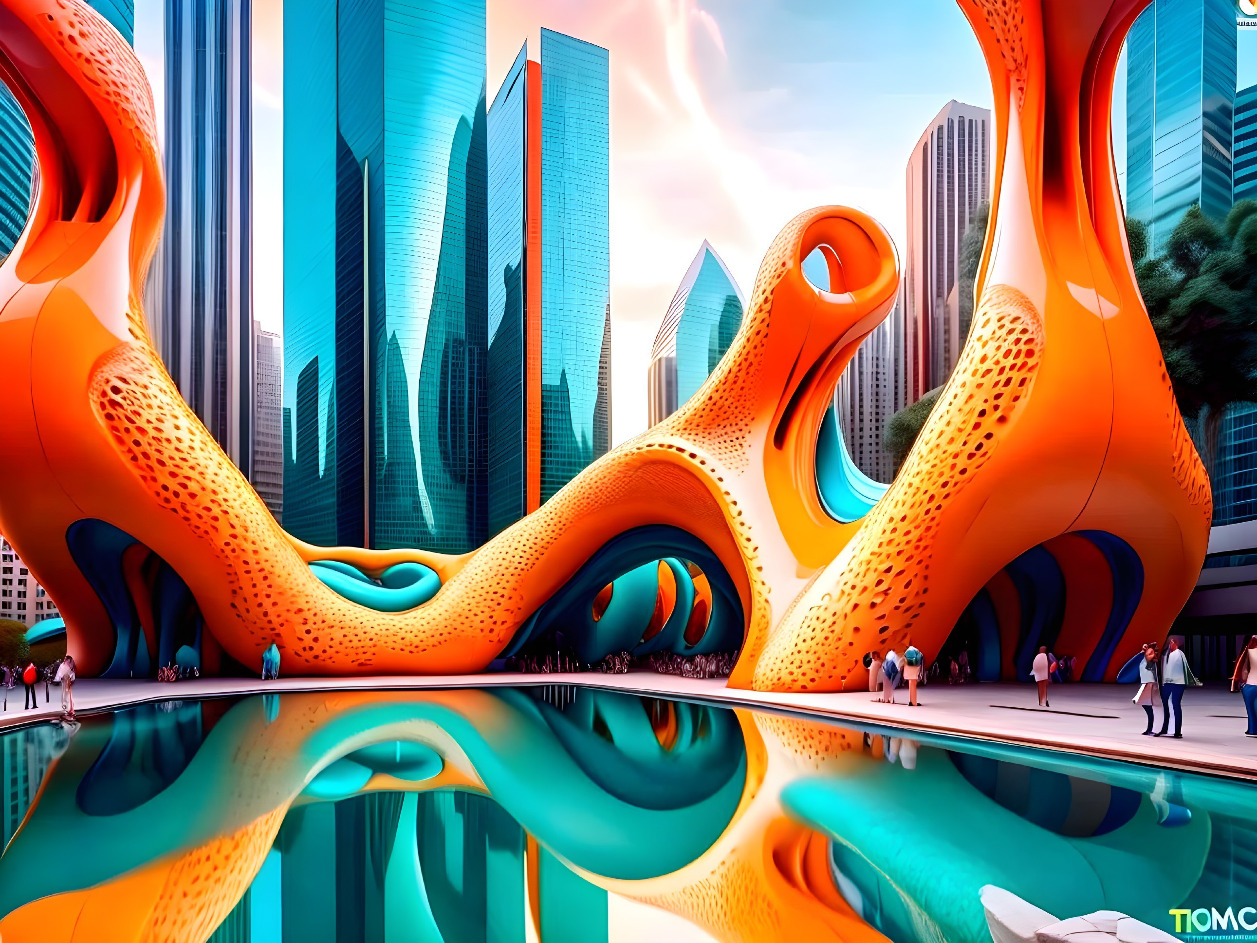 Futuristic Urban Architecture with Organic Shapes