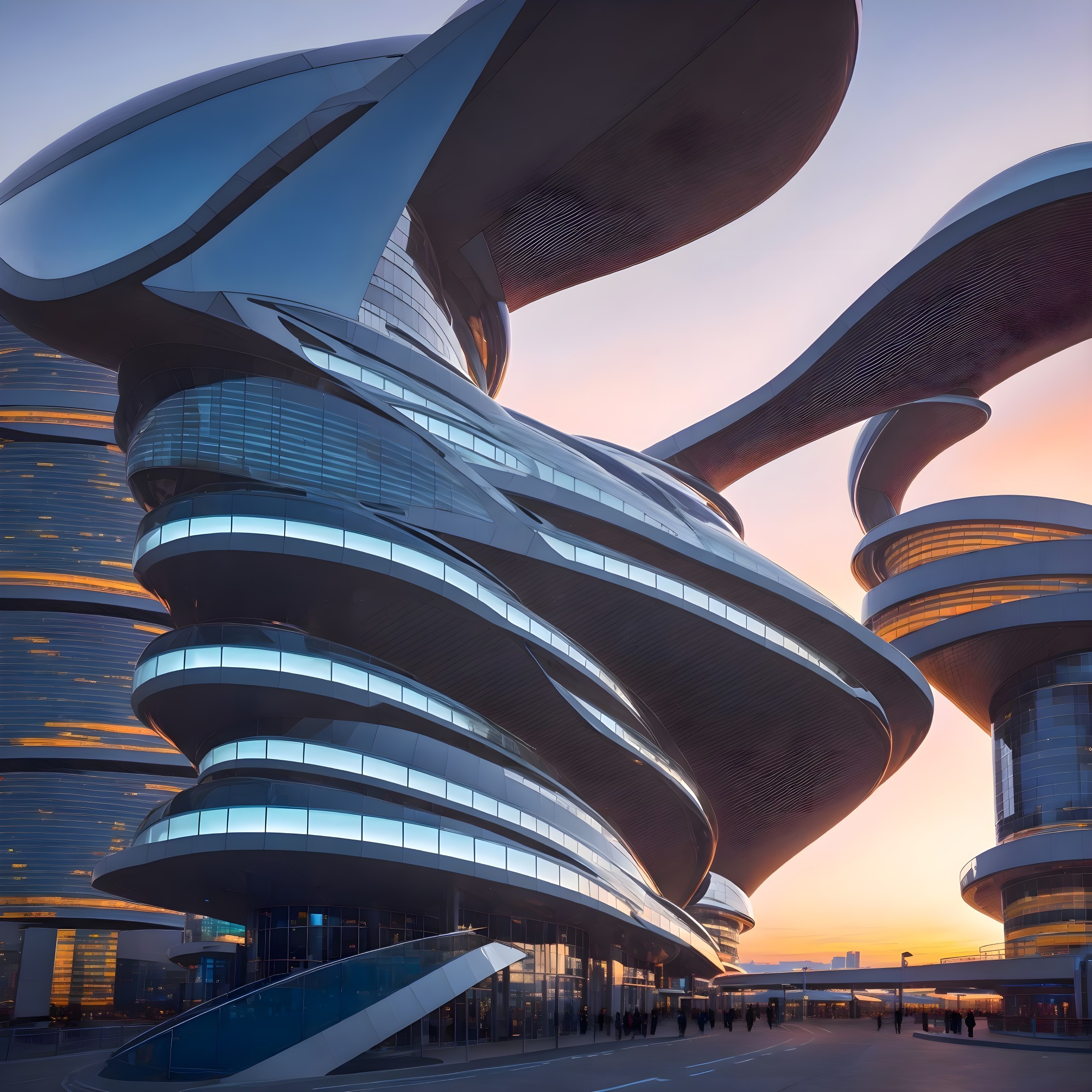 Futuristic Architectural Design with Organic Forms