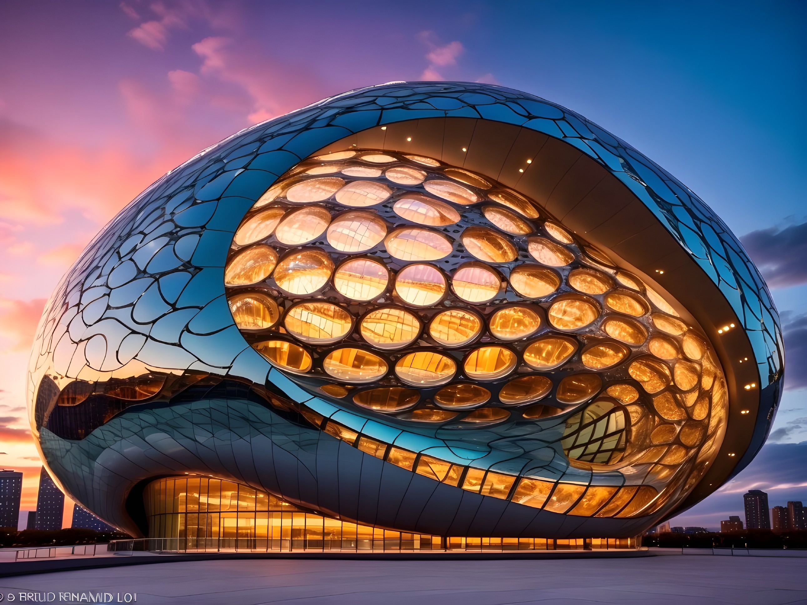 Modern Architecture with Reflective Facade and Windows