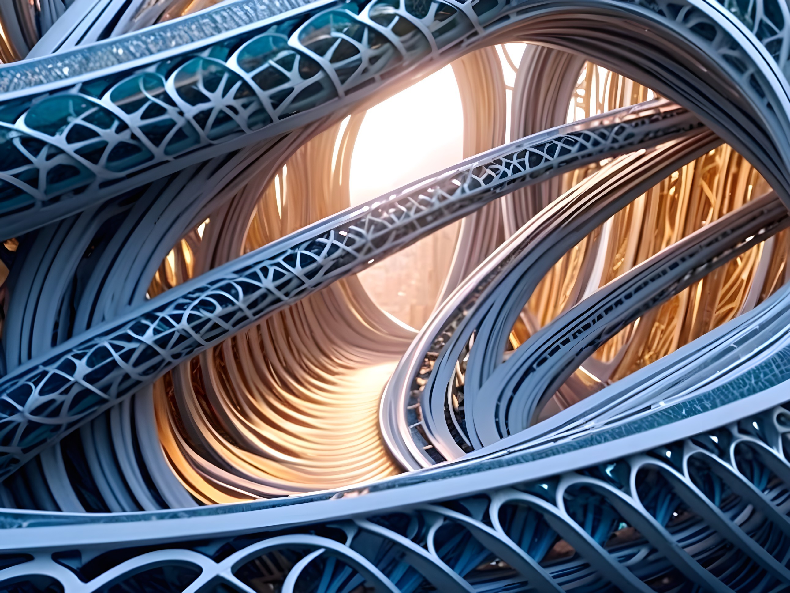 Futuristic Structure of Interwoven Hollow Tubes