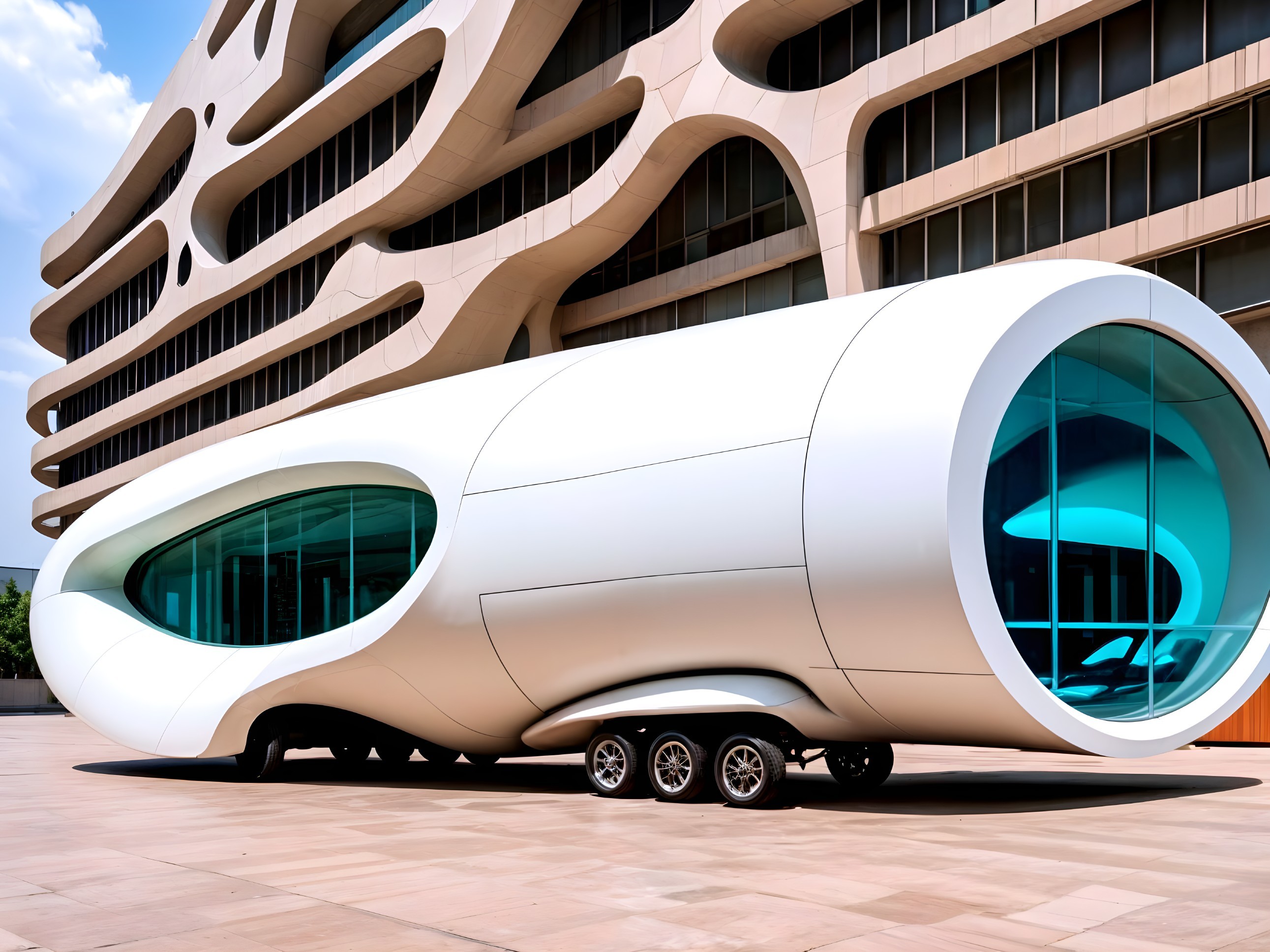 Futuristic Pod Structure with Aerodynamic Design