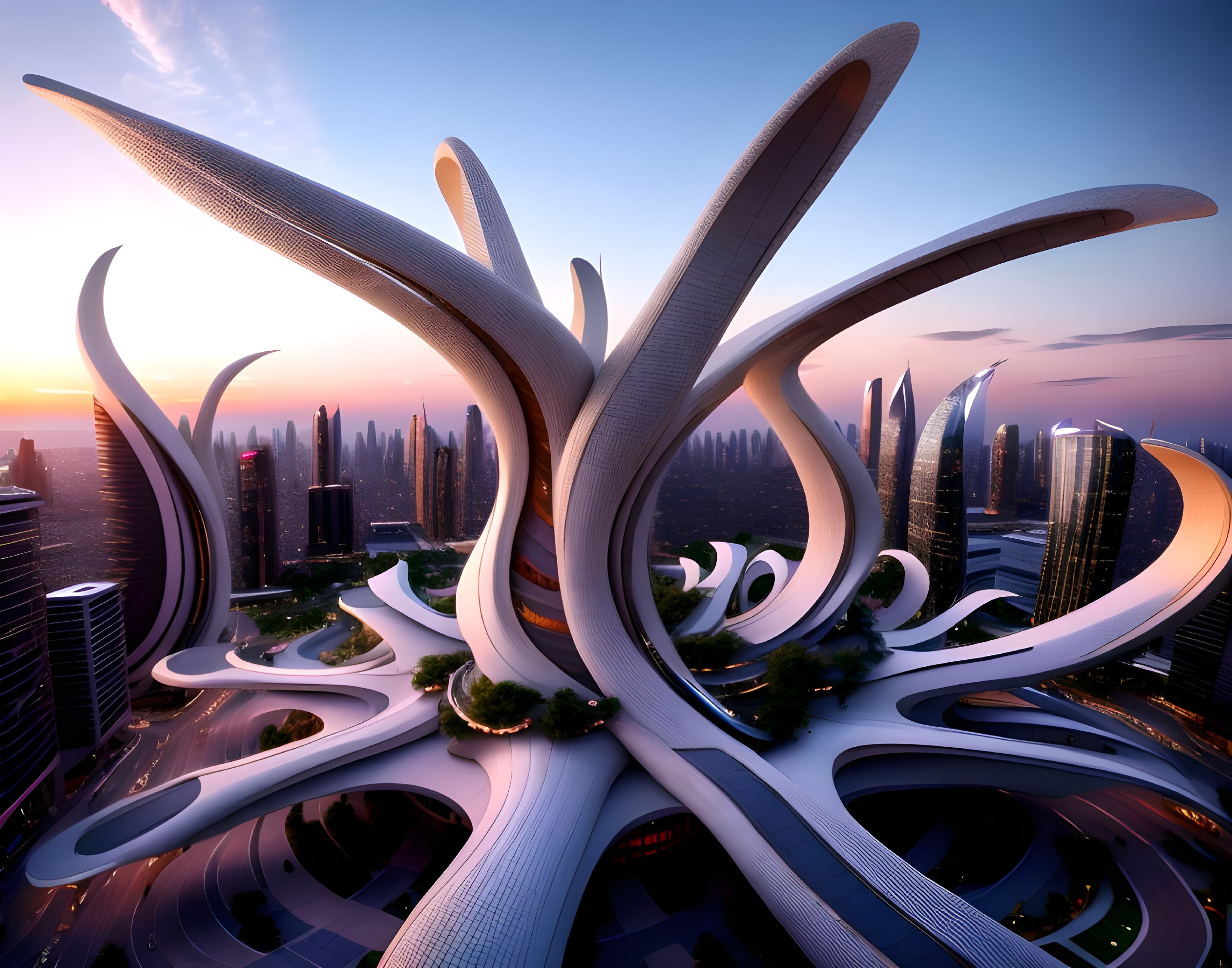 Avant-Garde Architectural Structure in Urban Landscape