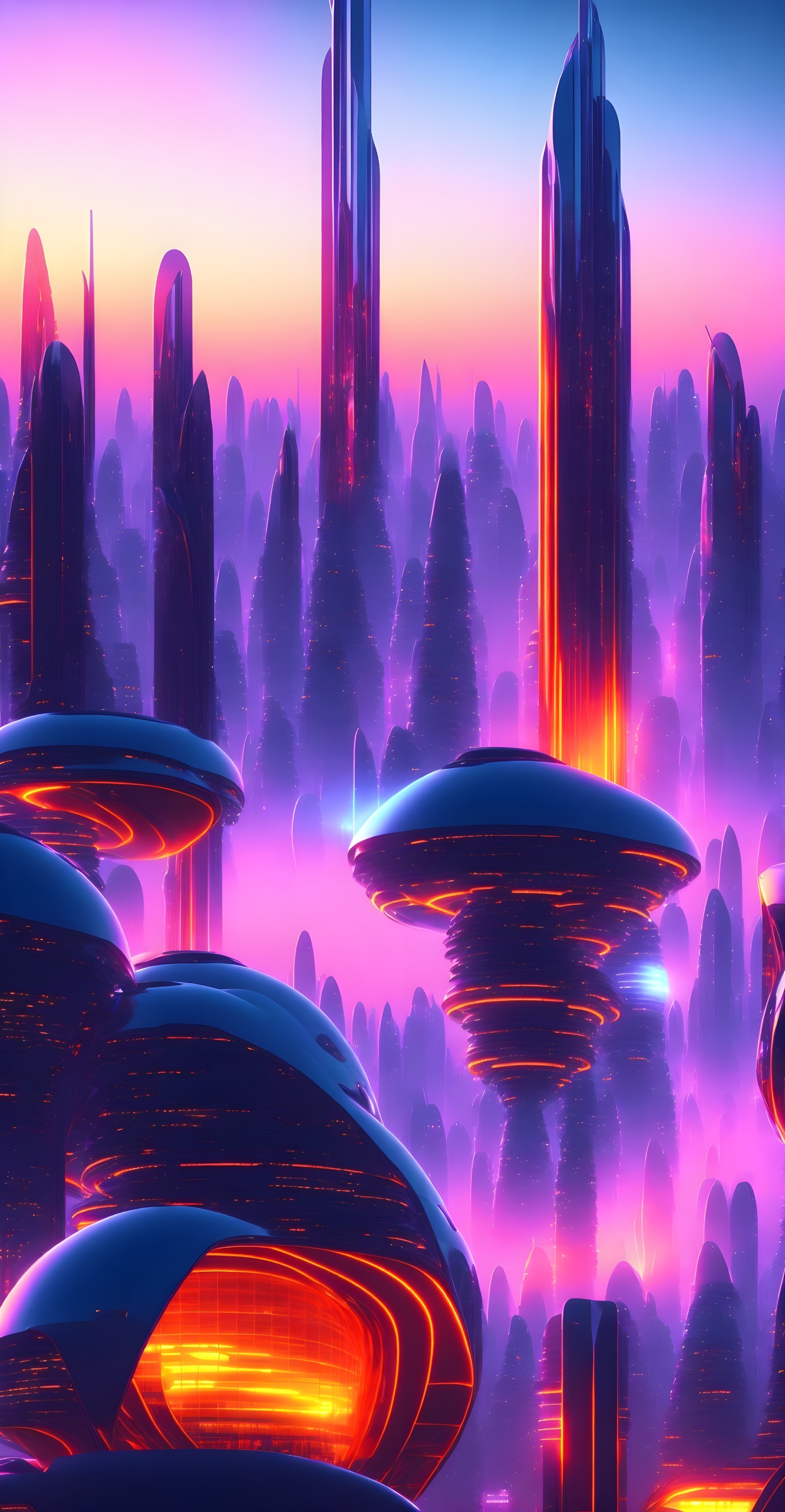 Futuristic Landscape with Crystalline Structures and Light