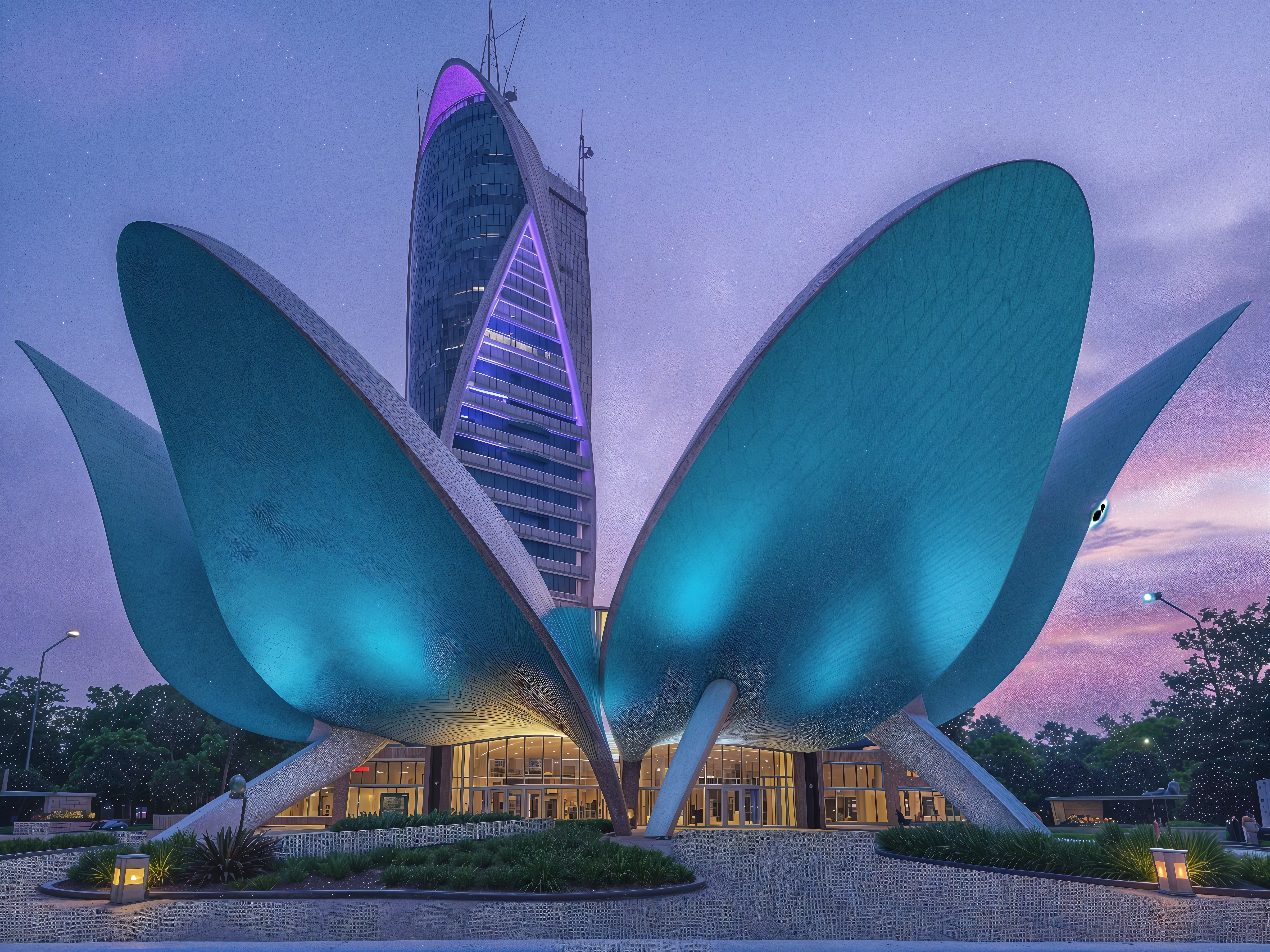 Modern Architectural Structure with Organic Design