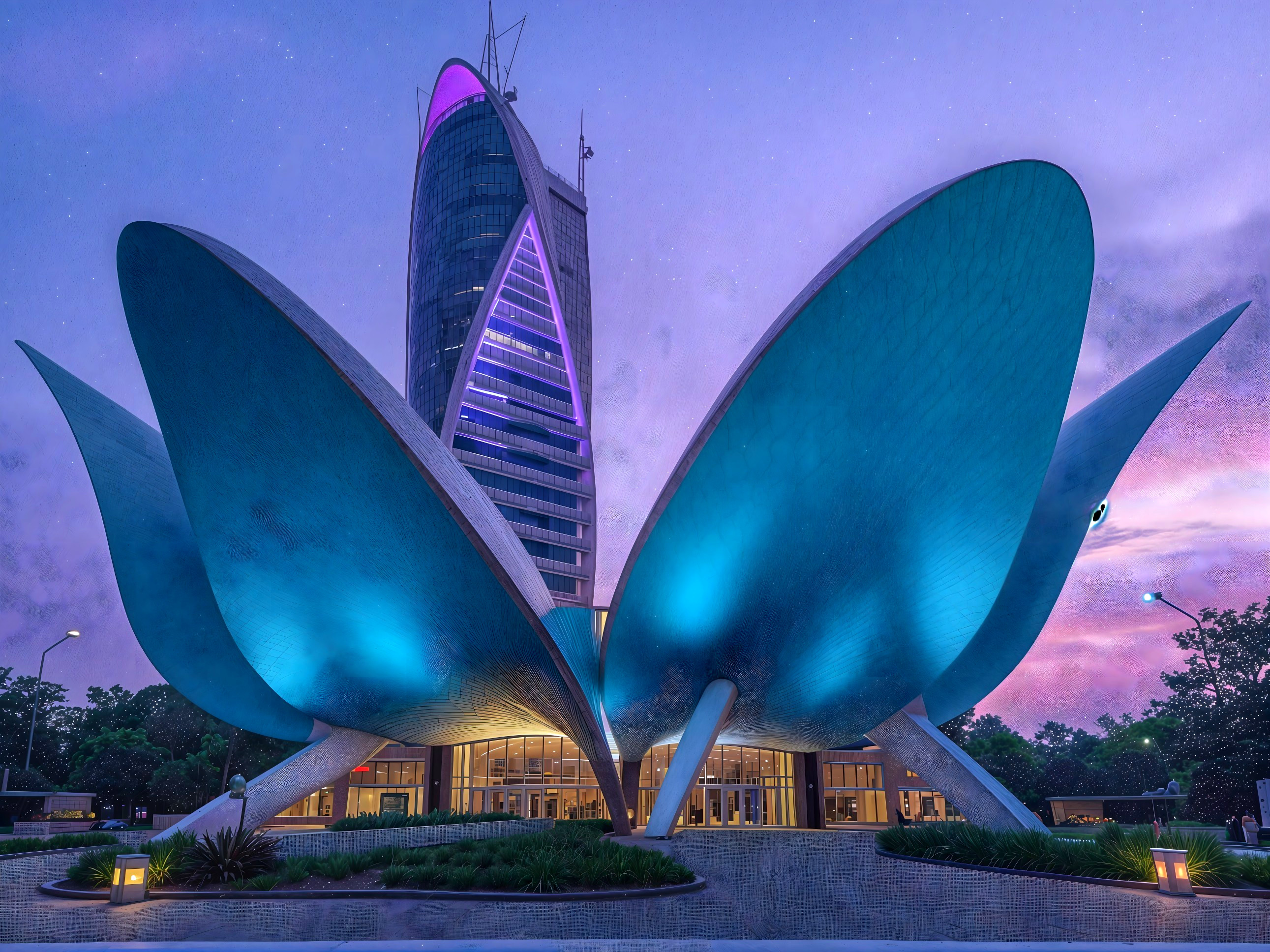 Modern Architectural Structure with Organic Design