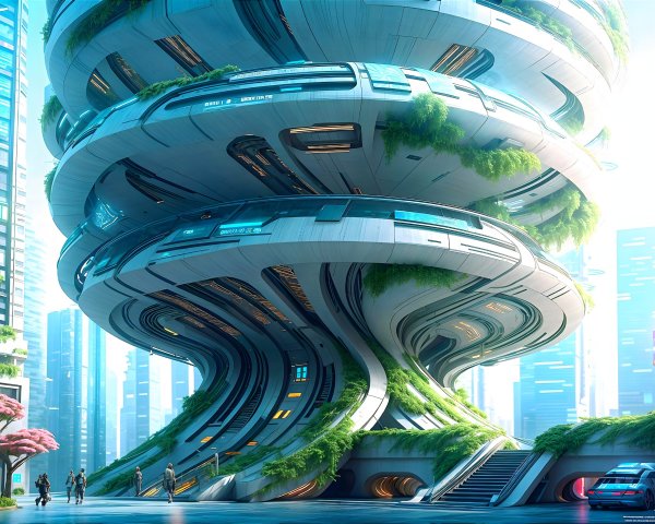 Futuristic Twisting Building with Eco-Friendly Design
