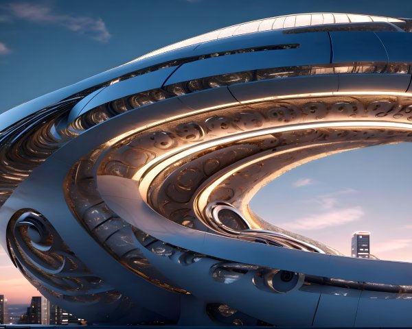 Futuristic Architectural Structure with Fluid Design