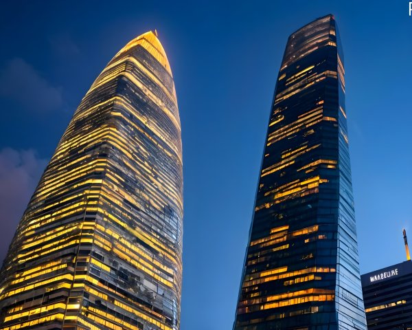 Modern Skyscrapers at Dusk with Architectural Contrast
