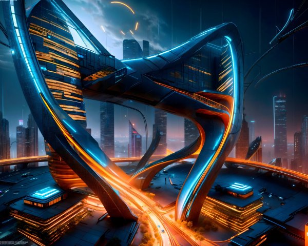 Futuristic Urban Landscape with Innovative Architecture