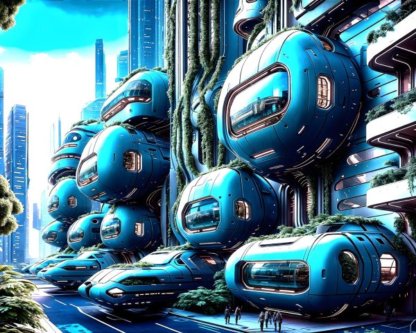 Futuristic Urban Landscape with Nature Integration