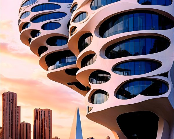 Futuristic Architectural Design with Organic Structures