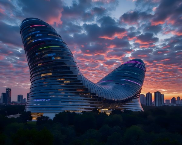 Modern Architectural Structure with Fluid Design