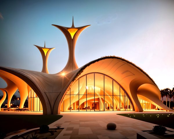 Futuristic Architectural Design with Organic Shapes