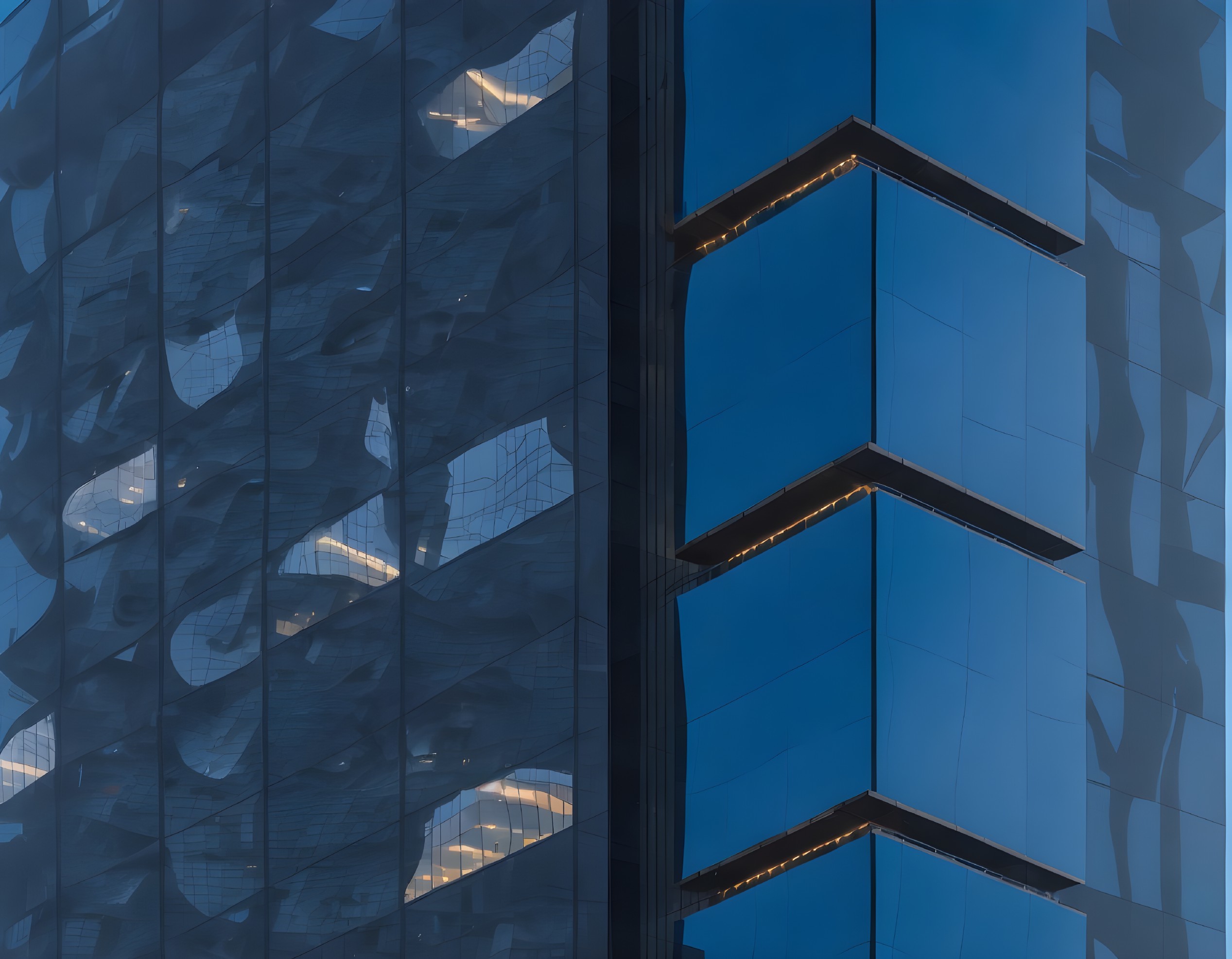 Modern Skyscraper with Glass Facade and Angular Design