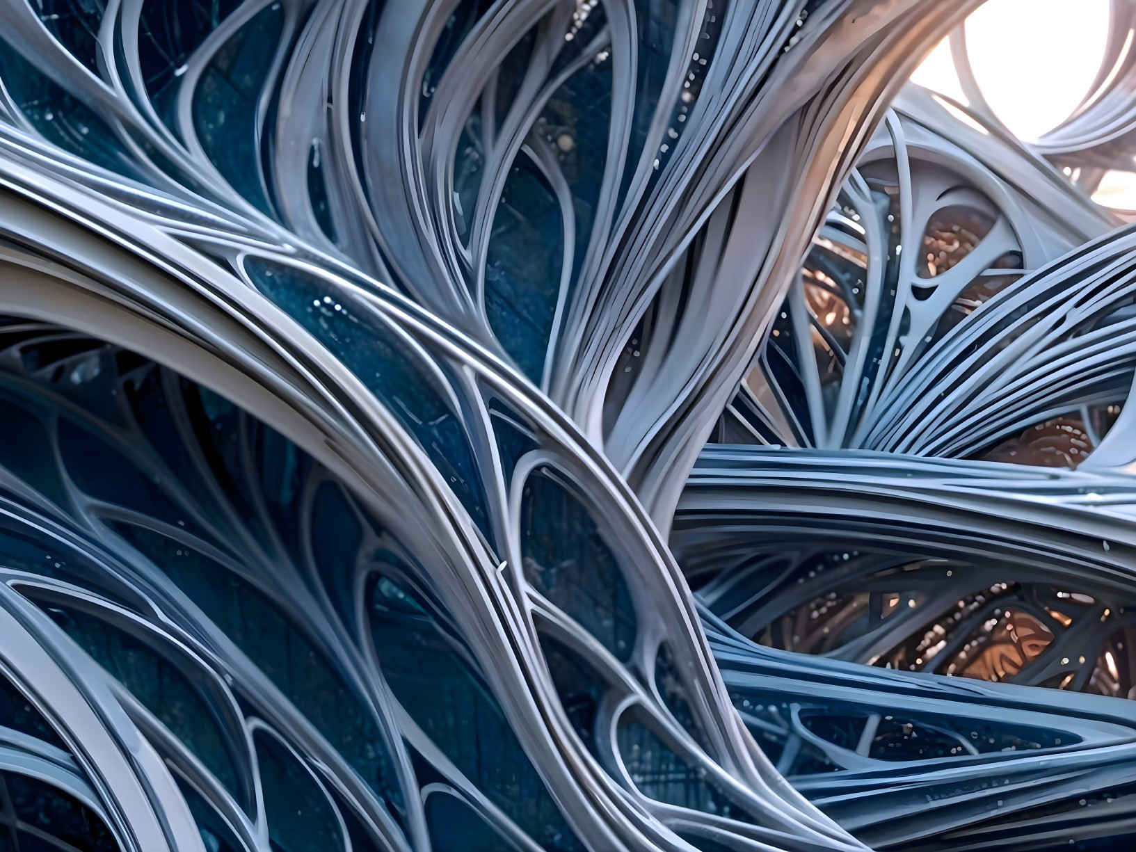 Abstract Structure with Flowing Tendrils and Depth