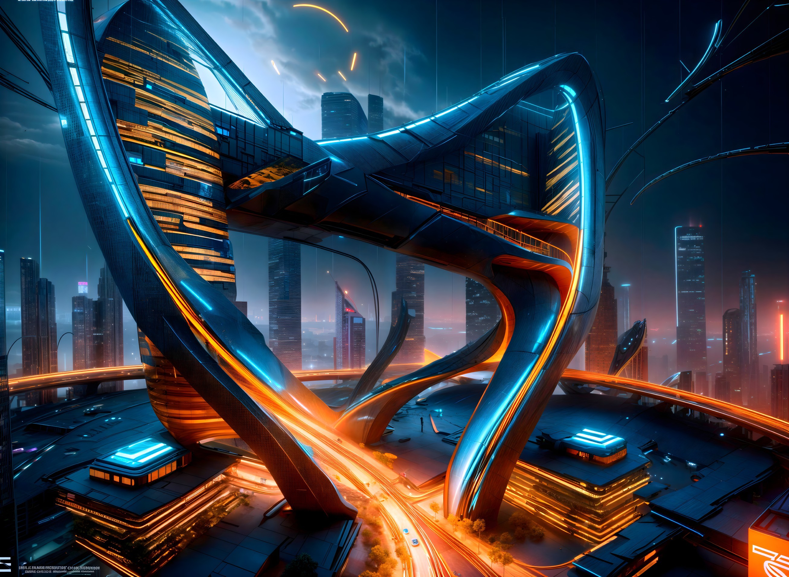 Futuristic Urban Landscape with Innovative Architecture