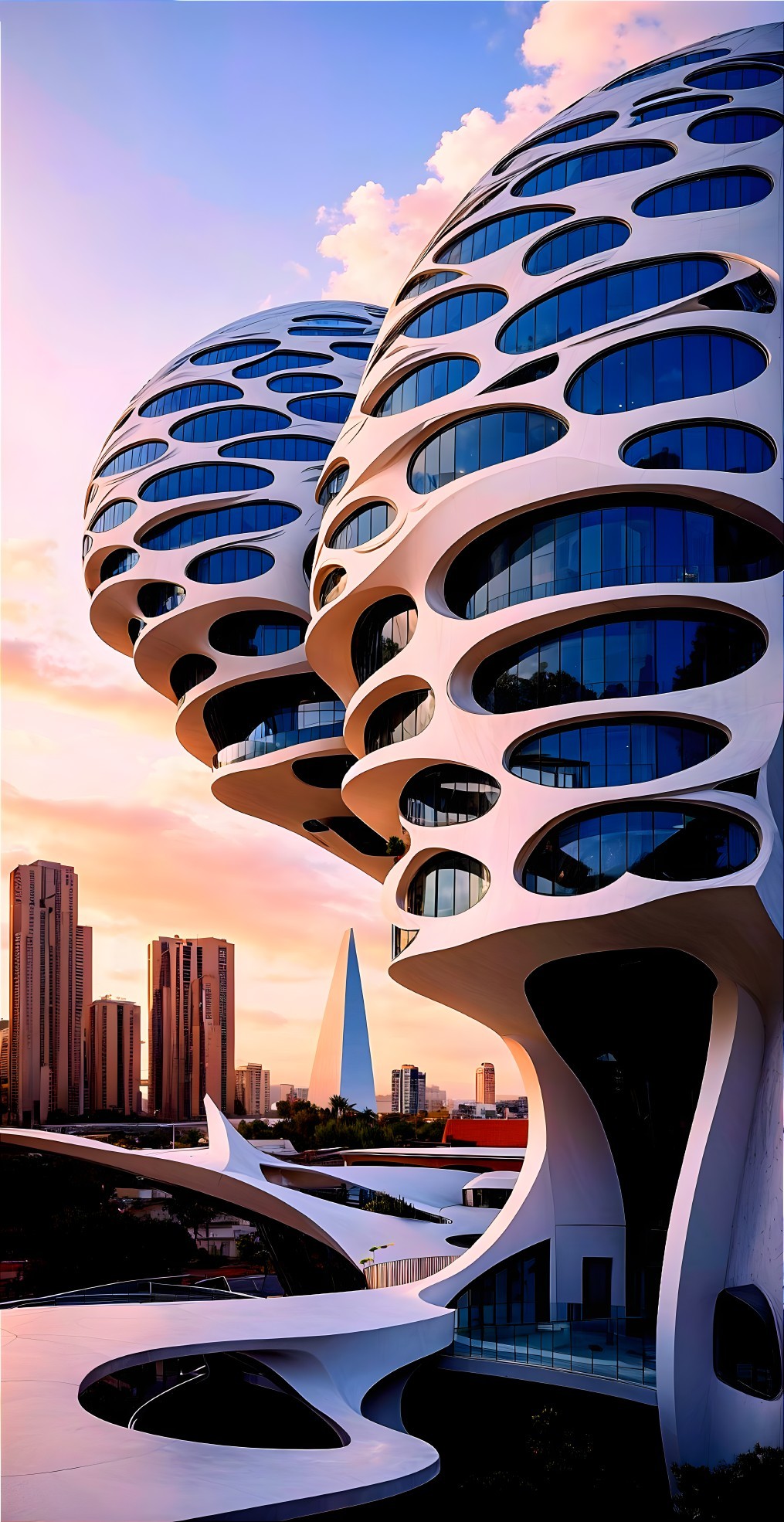 Futuristic Architectural Design with Organic Structures