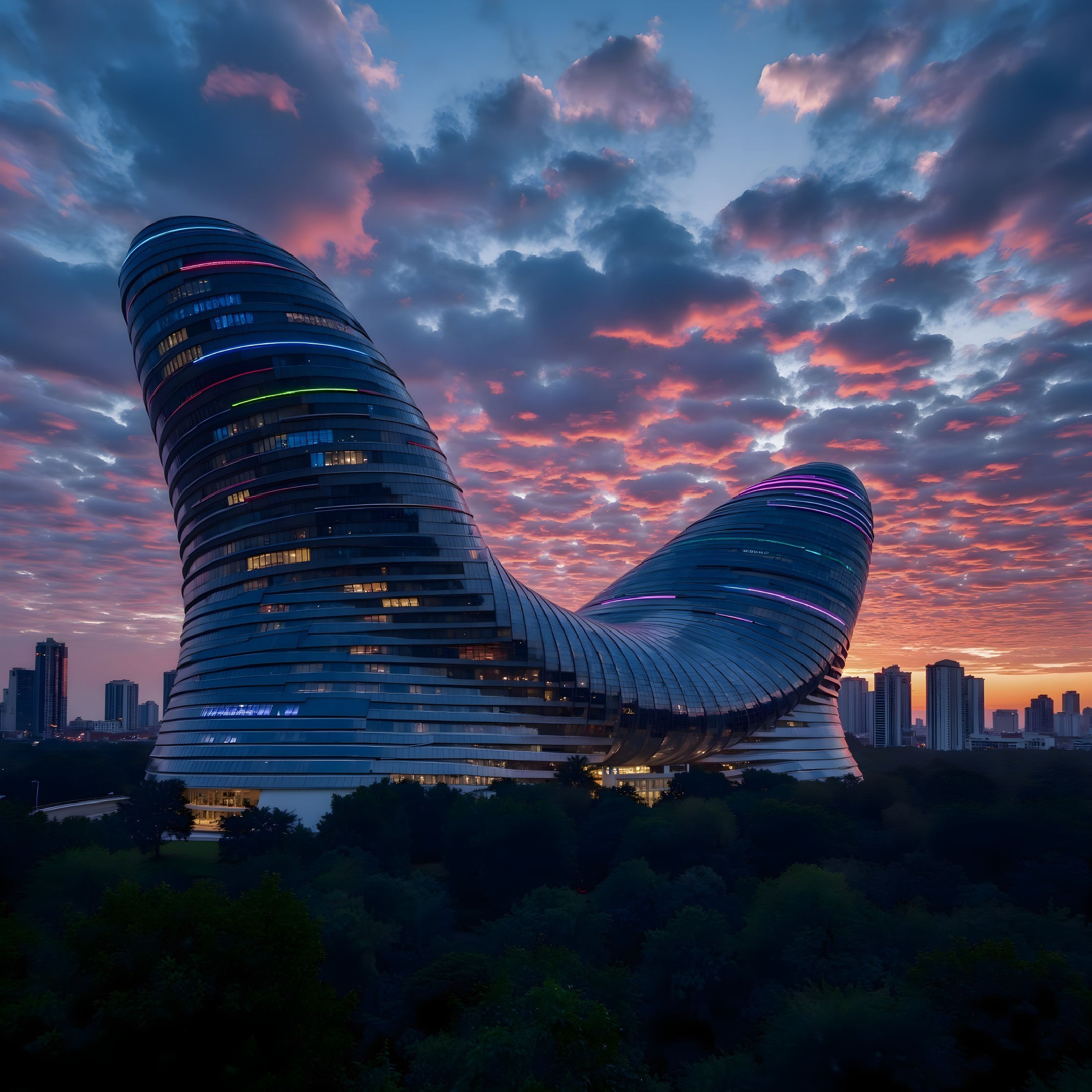 Modern Architectural Structure with Fluid Design