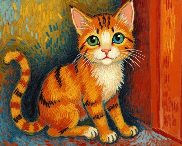 Vibrant Illustration of a Playful Orange Tabby Cat