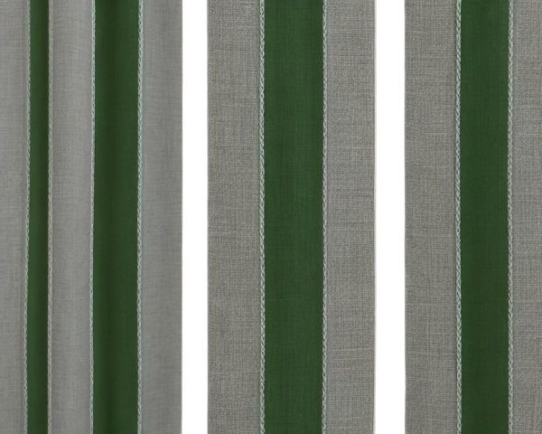 Green and White Textured Fabric Panels with Visible Stitching Details