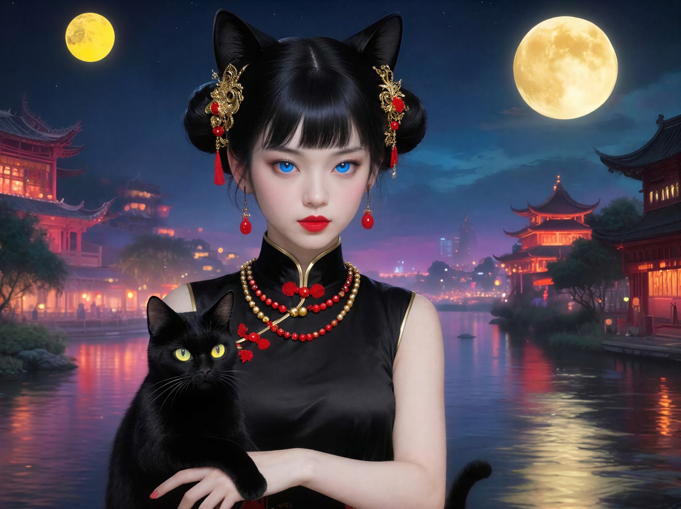 Anime Render of Young Woman in Traditional Dress