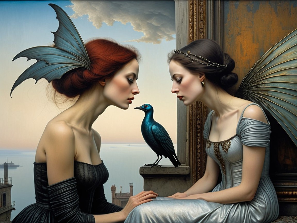 Ethereal Women with Wing-Like Features by Seascape