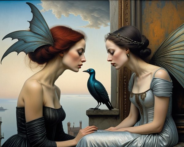 Ethereal Women with Wing-Like Features by Seascape