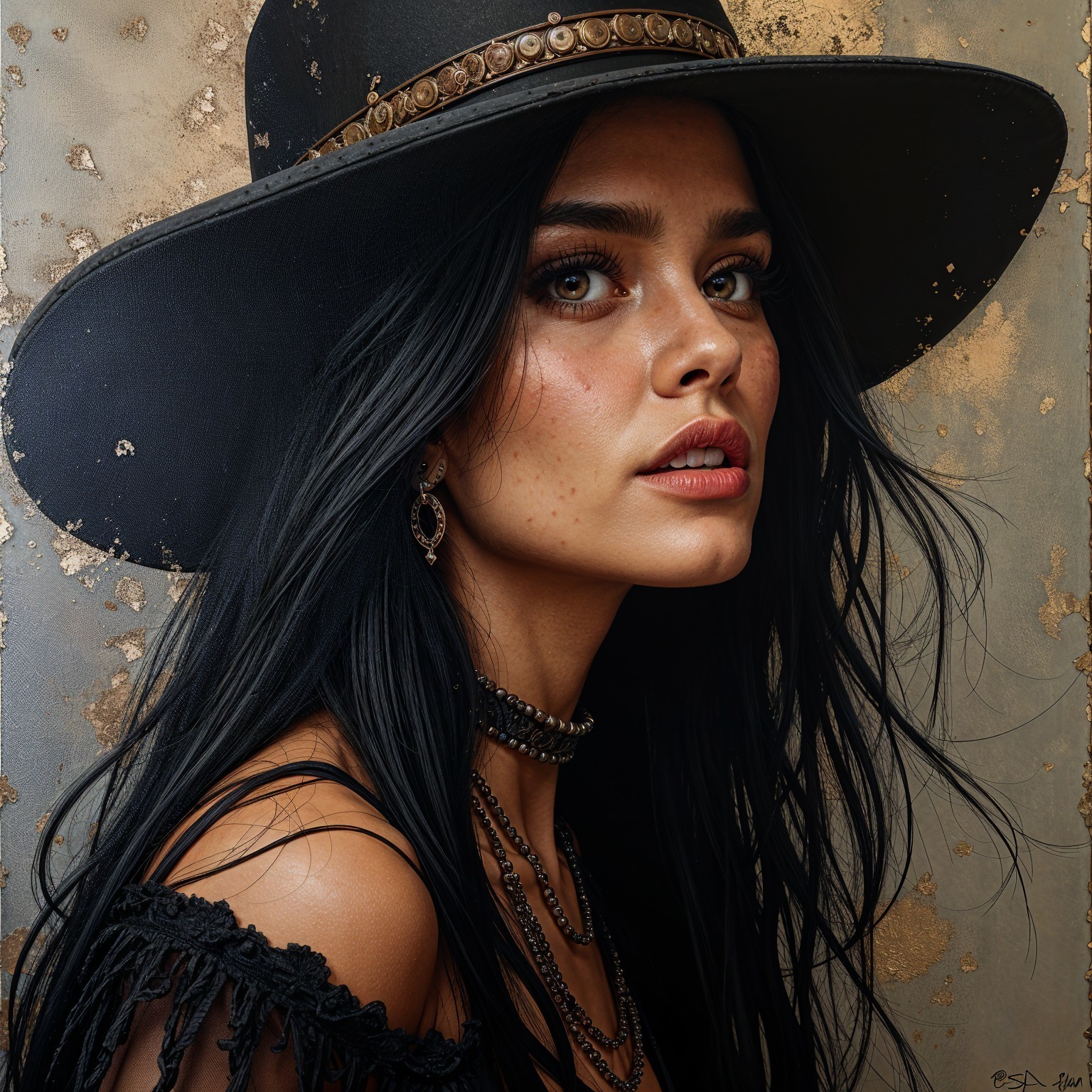 Portrait of a Young Woman in a Black Hat