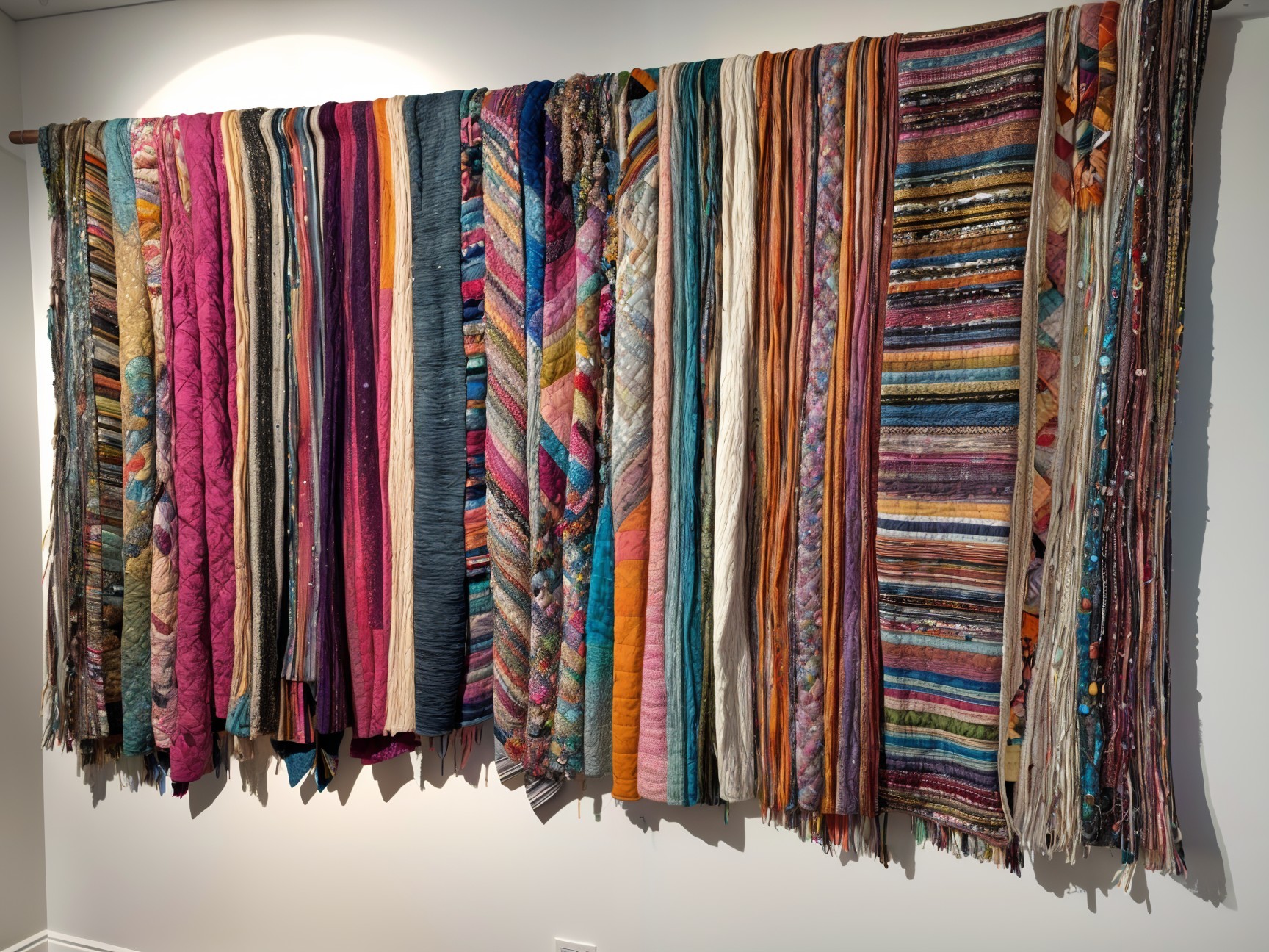 Colorful Textiles with Intricate Patterns and Textures