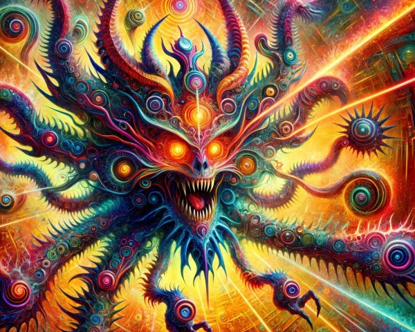 Vibrant Depiction of a Fantastical Creature Design