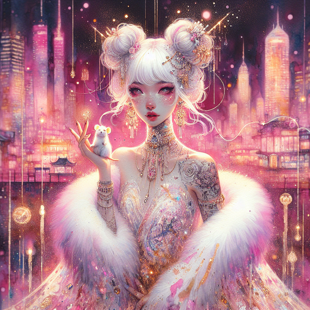 Fantasy Portrait of Young Woman with Pastel Hair