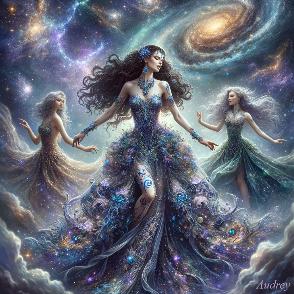 Enchanted Figures Dancing in a Cosmic Landscape