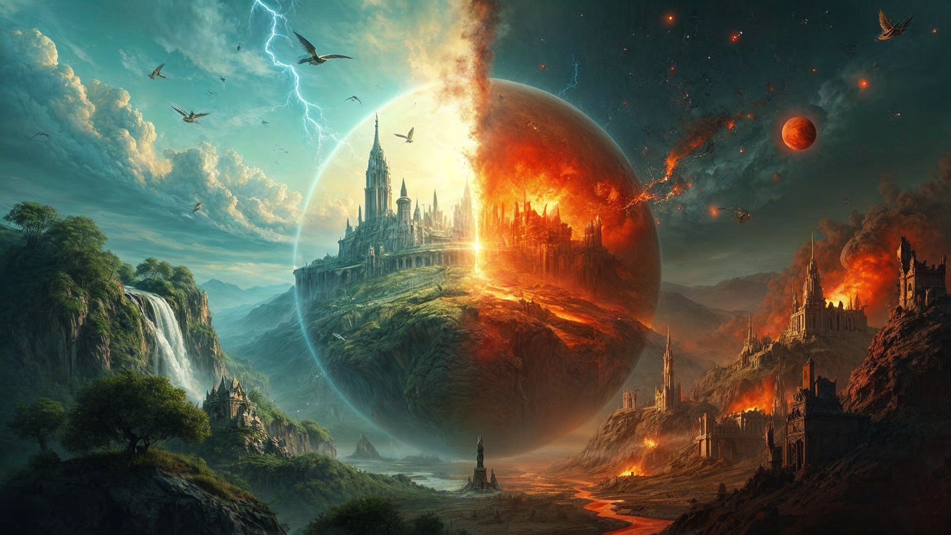 Contrasting Landscapes of a Vibrant Kingdom and Apocalypse