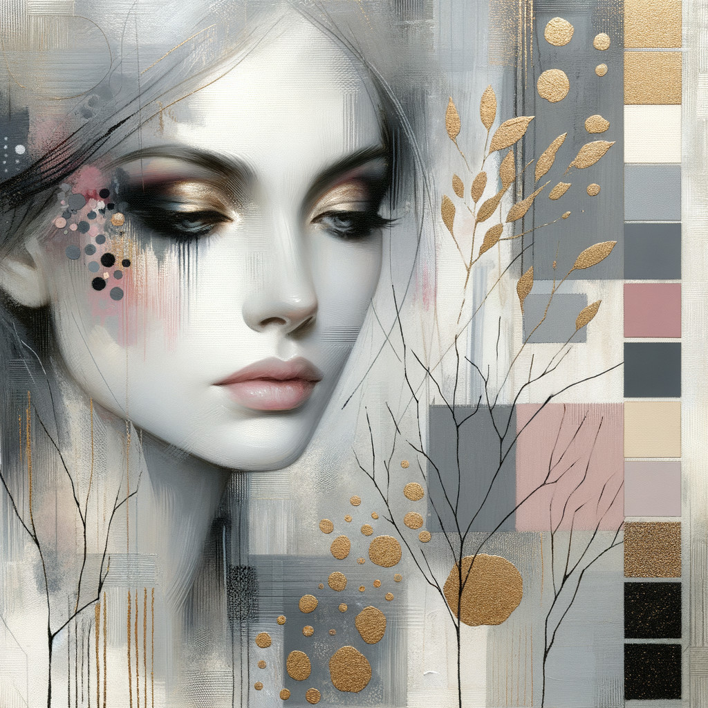 Ethereal Portrait of Woman with Abstract Elements